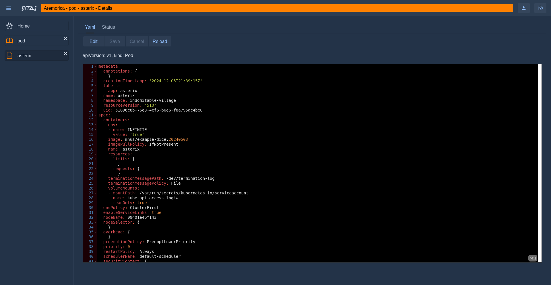 Resources YAML Editor View